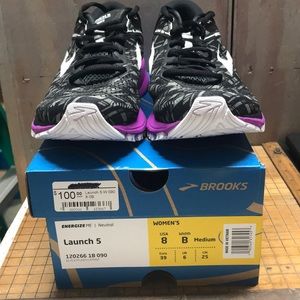 Brooks Launch 5 Women/'s 120266 1B 090 Running Walking Shoes Black//Purple Size 9